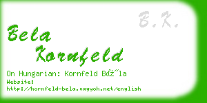 bela kornfeld business card
